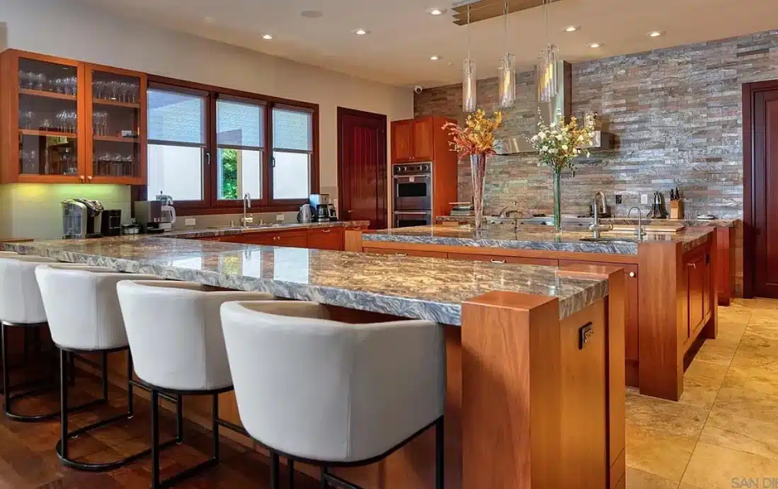Modern kitchen with granite countertop